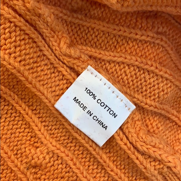 KIER + J Orange 🍊 V-Neck Knit Sweater Size XL 14 - Picture 5 of 7